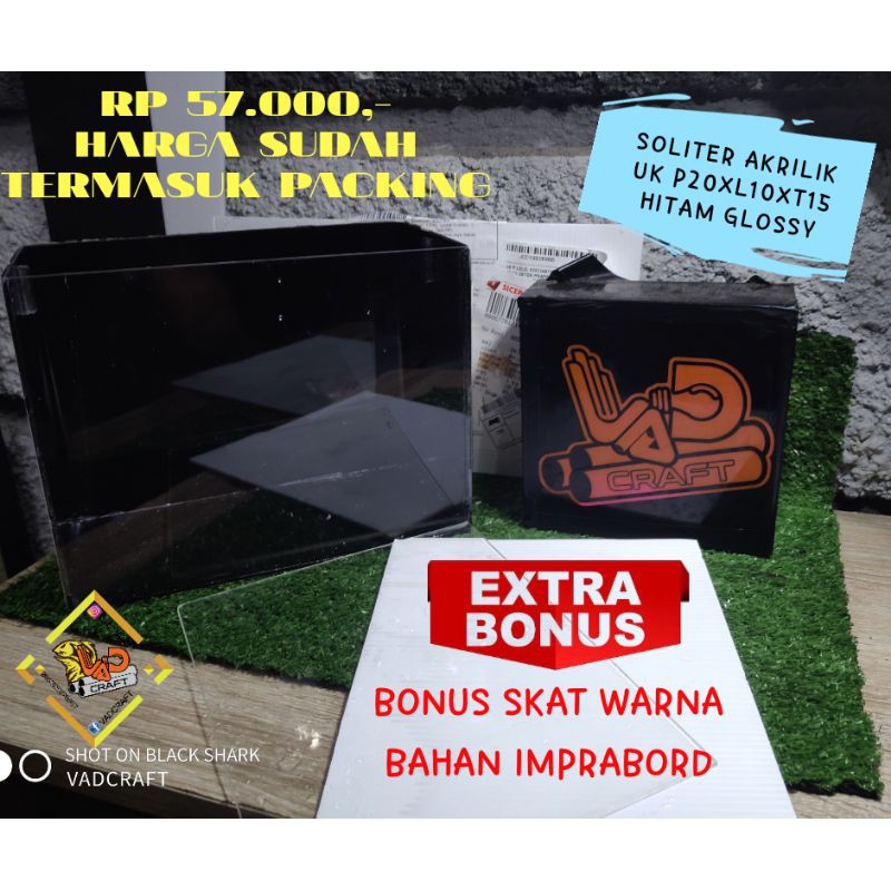 soliter cupang akrilik Selfie ukuran P20xL10xT15 hitam