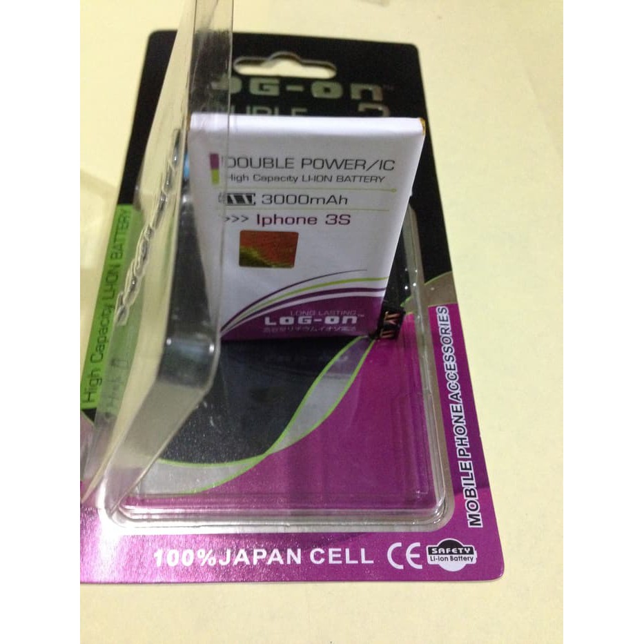 [termurah] Baterai Log on Double Power Iphone 3Gs 3000Mah