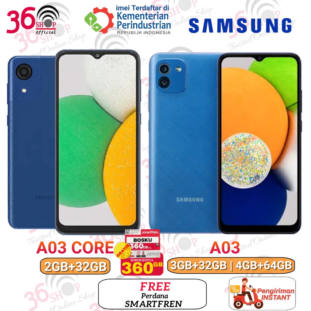Samsung Galaxy A03 Core + Samsung A03 [3GB+32GB] [4GB+64GB] [4GB+128GB]  Garansi Resmi Samsung 1 Tahun-2