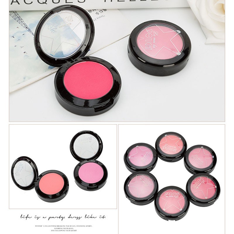 (COD) ada box buat hadiah Blush natural pressed blusher 2 warna pink dengan kuas import