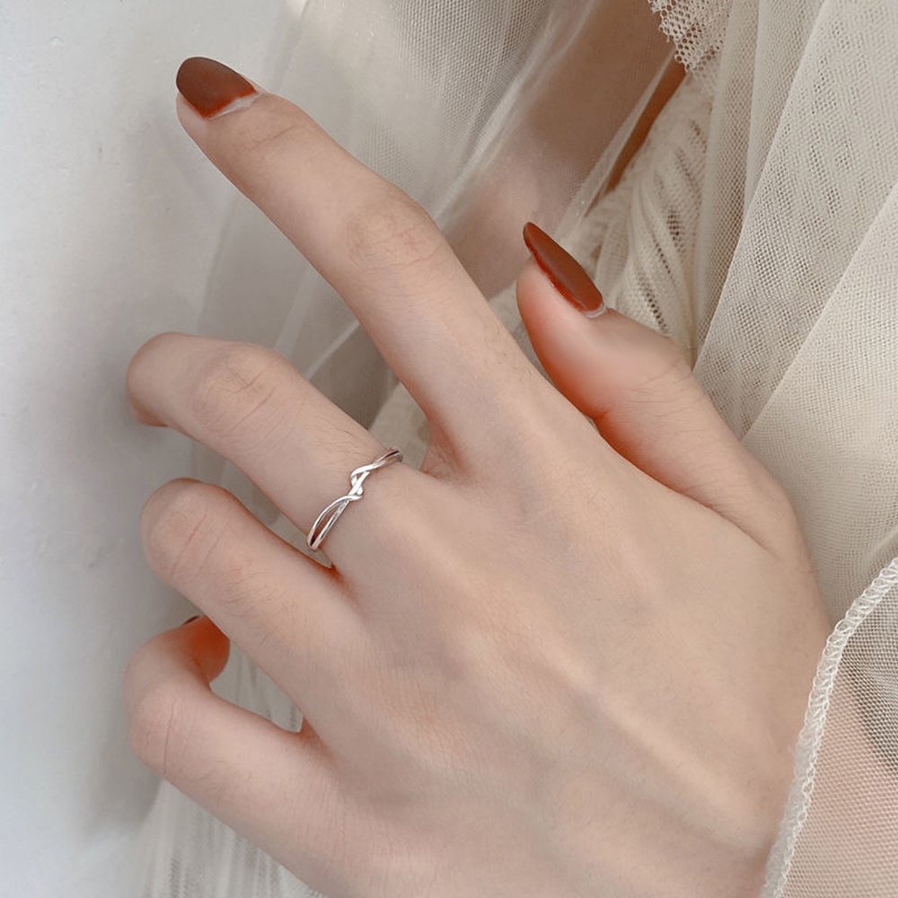 aaoottuuoo5.id Cod   1pcs Silver Color Simple Wave Twisted Line Geometric Opening Adjustable Index Finger Ring Jewelry