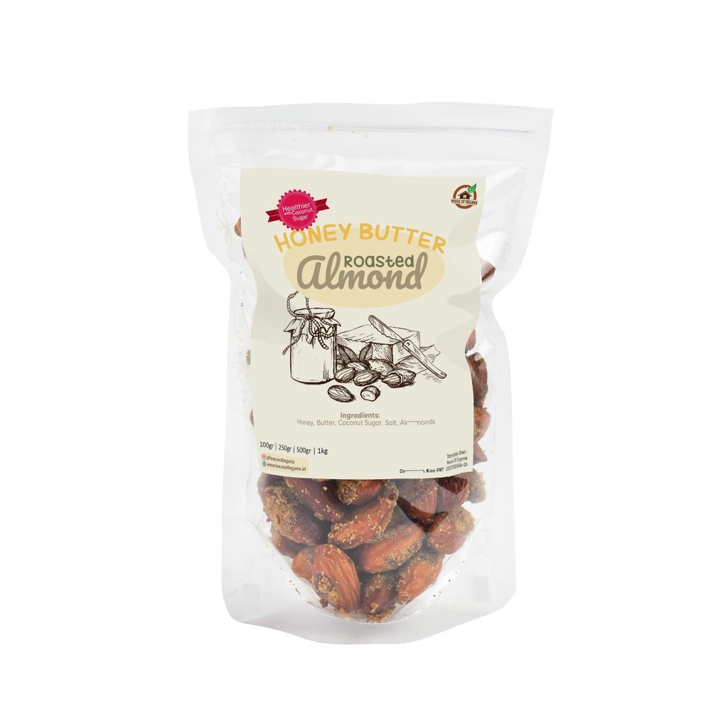 Honey Butter Roasted Almond ( Panggang ) 100 Gr