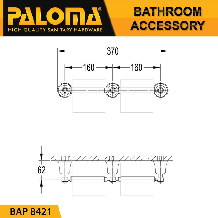 PALOMA BAP 8421 Tempat Tissue Toilet Holder Tisu Gulung Roll WC Mandi