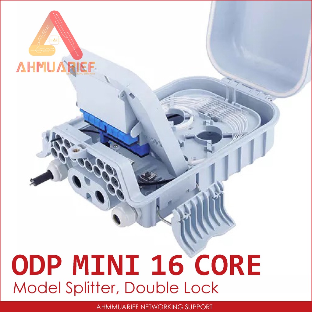 MINI ODP FDB ODB 16 Core Model Adapter Splitter Double Lock Pole Tiang Fiber Optik Box Kotak Fiber Optic Kosongan