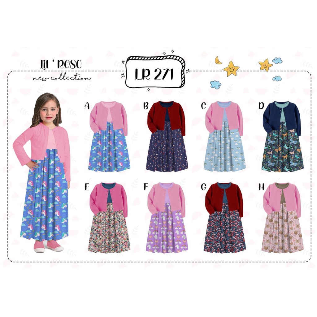 Lil Rose Moslem Dress Kids - Baju Terusan Anak Perempuan (LR-MDK)