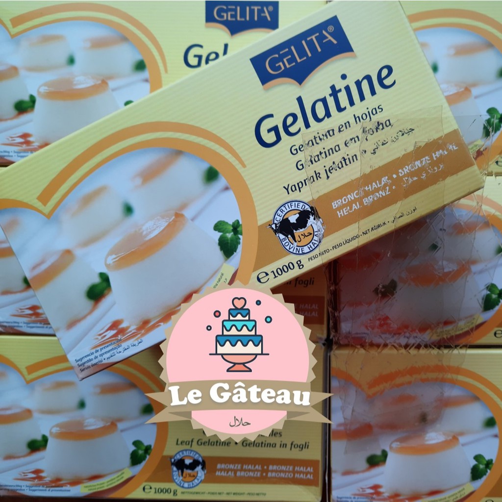 

50 lembar GELITA gelatine sheet / gelatin sapi HALAL