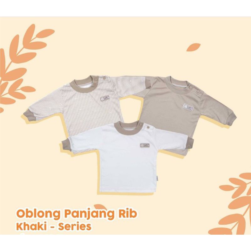 (FLUFFY) 3Pcs Oblong Panjang RIB KHAKI SERIES