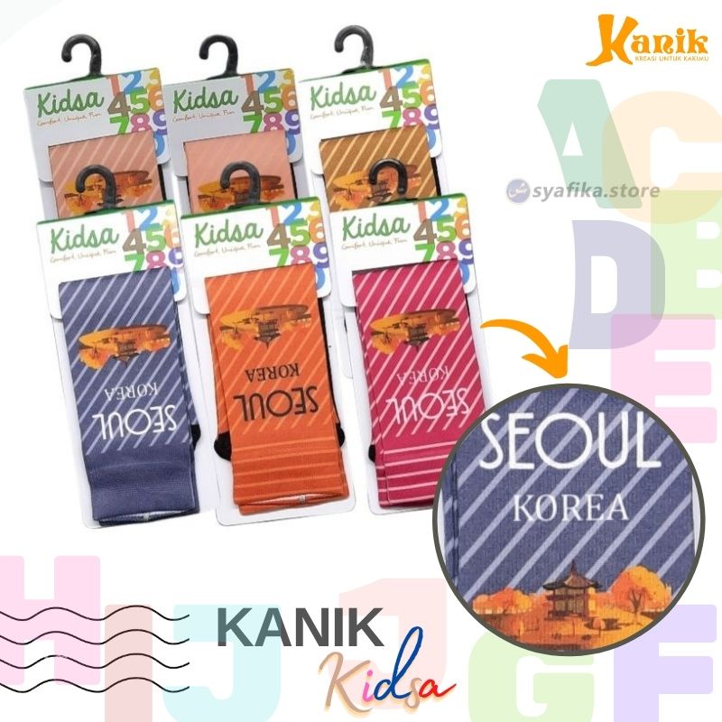 Kaos Kaki Anak Printing - Kanik Kidsa Motif Korea Seoul