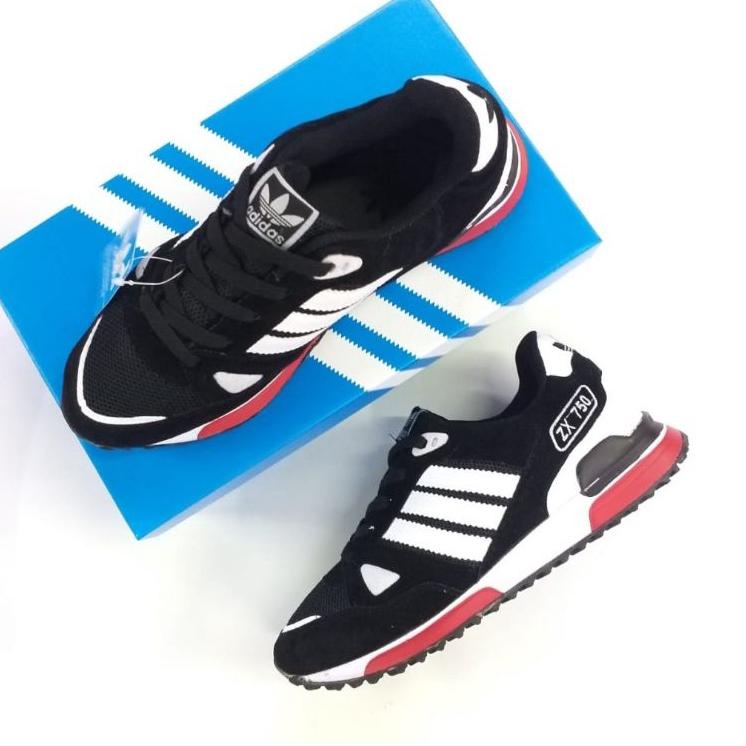 ✭Terkini➻ SEPATU ADIDAS ZX - 750 BLACK RED MADE IN VIETNAM SUDAH GRATIS BOX 93 ✭