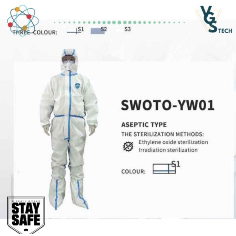 Hazmat Suit Waterproof Taslan, Baju APD Corona Hazmat, Baju ANTI VIRUS COVID19