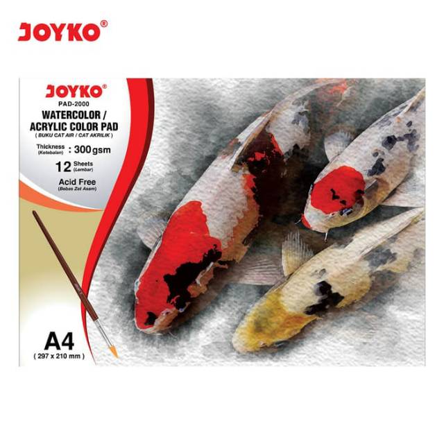 

Watercolor Pad Buku Cat Air Akrilik Joyko Pad-2000 A4 300 gsm 12 Sheets