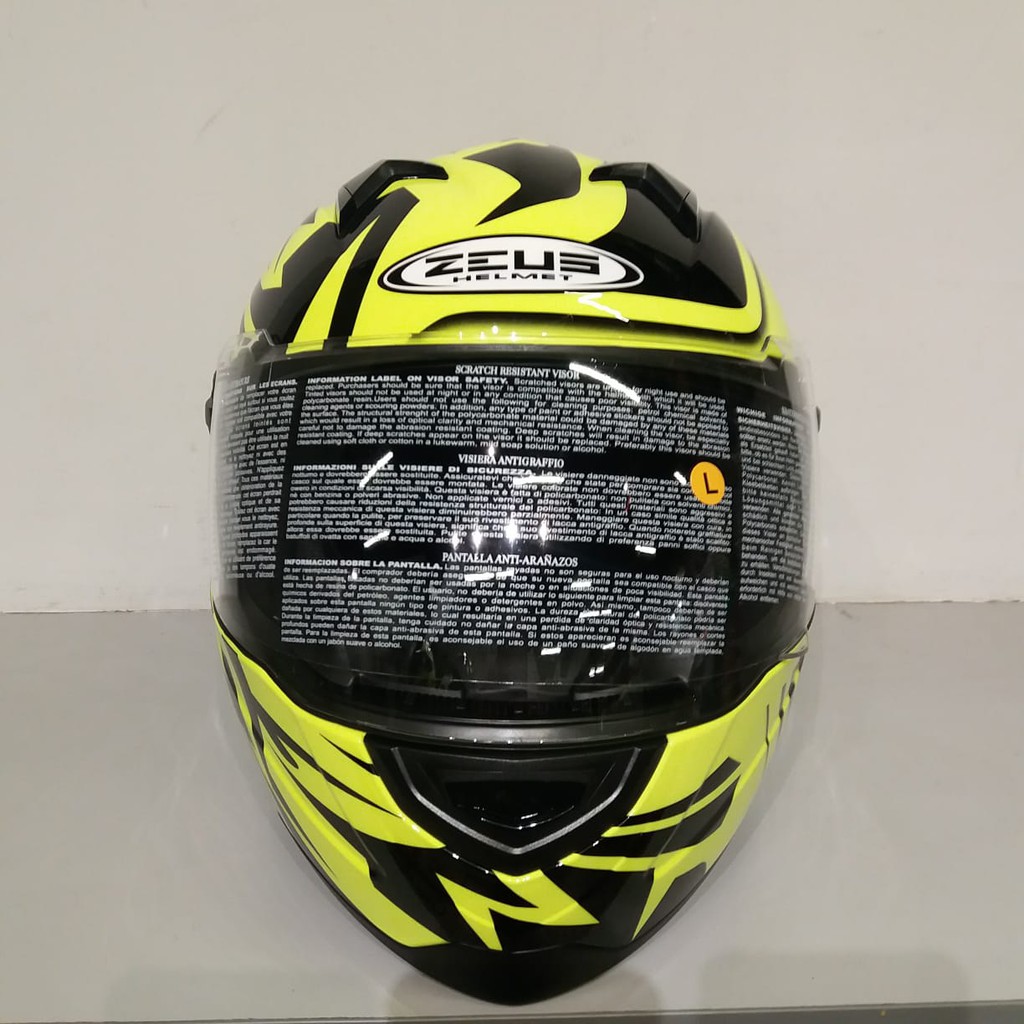 APPARELHEDON | ZEUS ZS 811 FLUO YELLOW AL34 BLACK | HELM FULL FACE | HELM ZEUS | HELMET