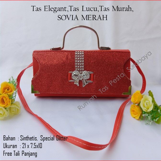 Tas Elegant,Tas Lucu,Tas Murah,SOVIA MERAH