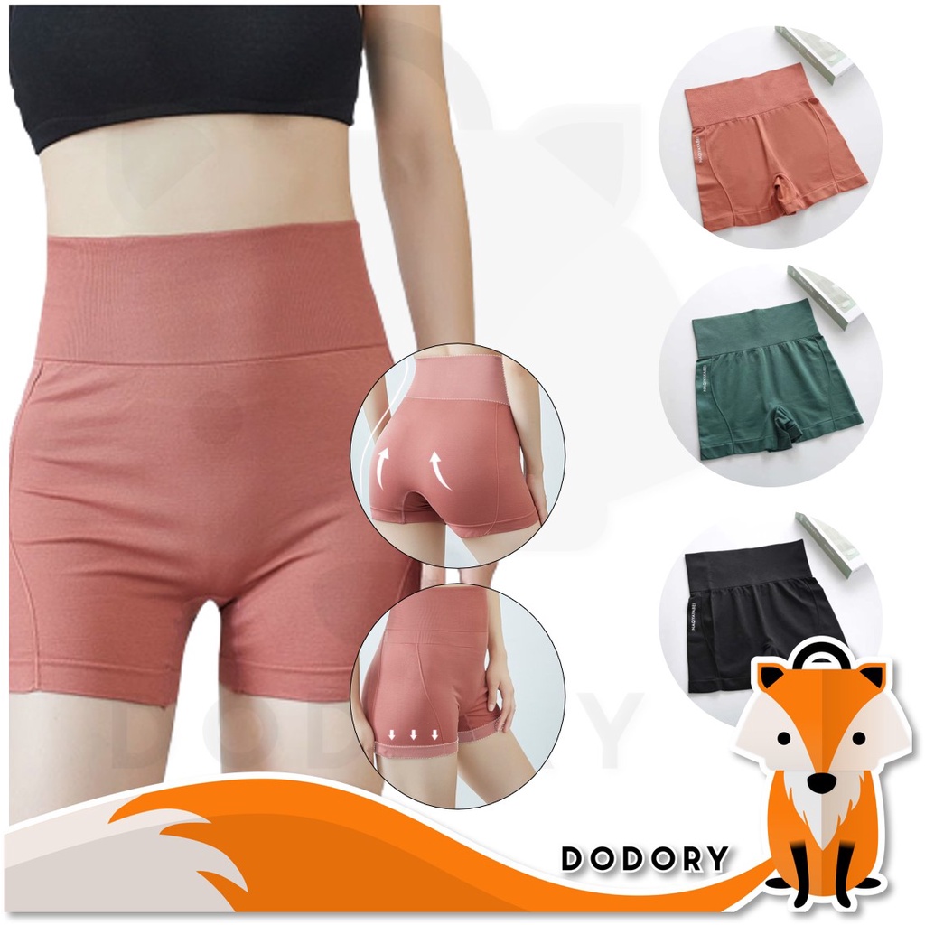 DODORY W220 High Waist Celana Dalam Wanita Short Elastis Olahraga Gym Sport Hot Pants Yoga