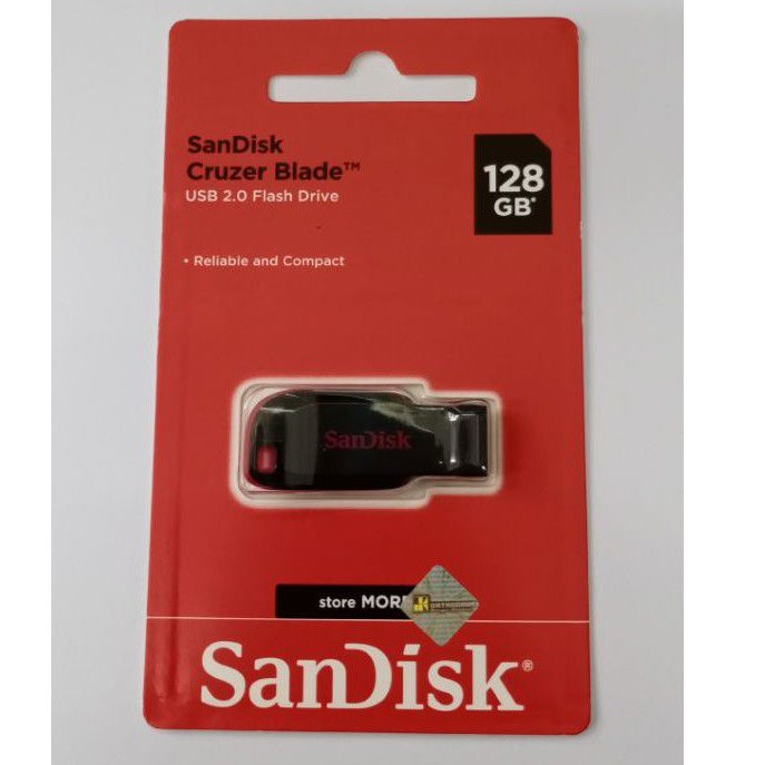 Flashdisk original sandisk cruzer blade 128GB usb 2.0