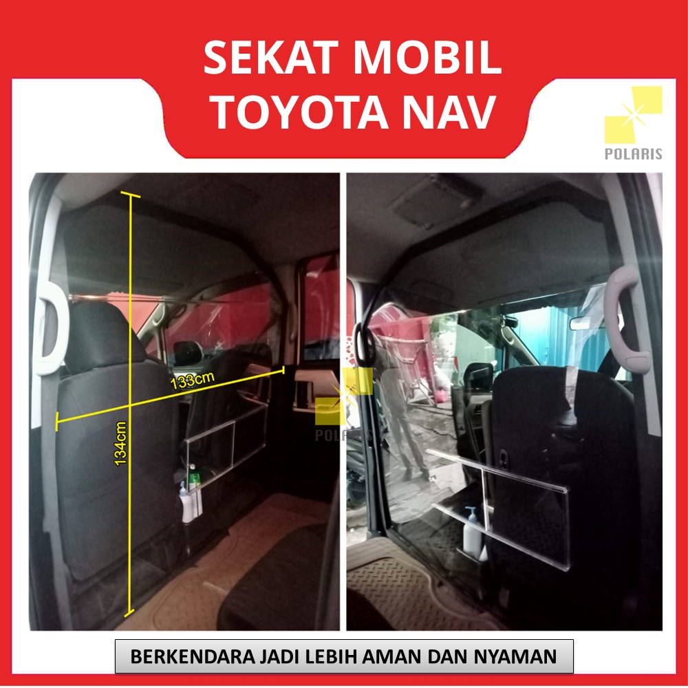 PARTISI MOBIL/SEKAT MOBIL/PENGAMAN COVID/PARTISI AKRILIK TOYOTA NAV