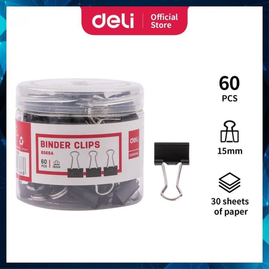 

Deli E8566A Office Consumable/Binder Klip-Binder Clips 15Mm 60 (Tube