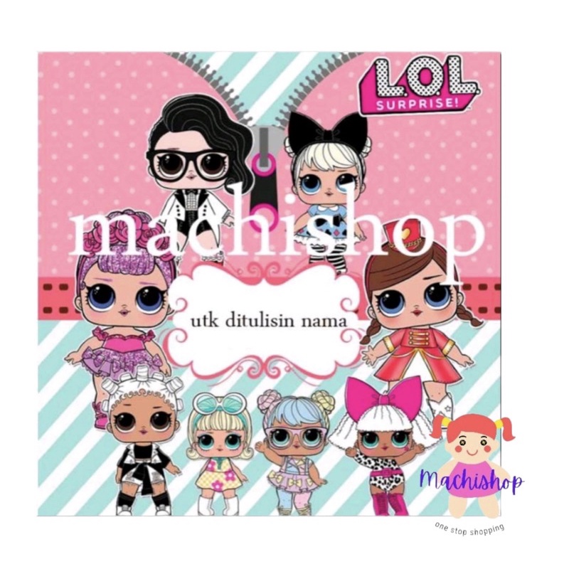 Stiker souvenir ulang tahun lol surprise
