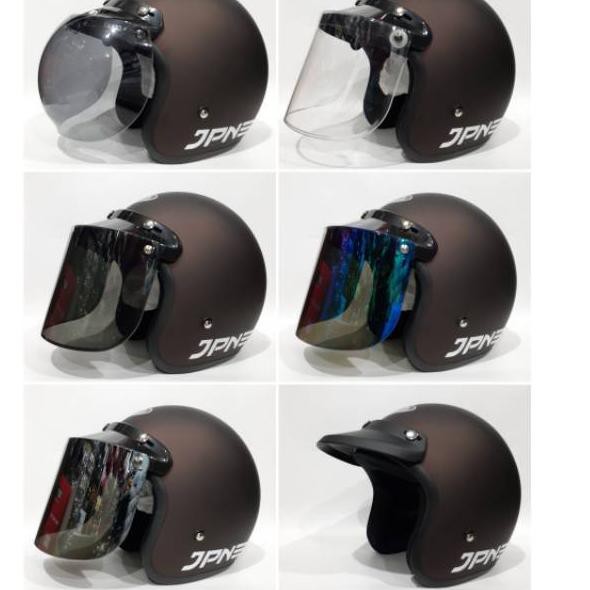 Terbagus Helm Bogo Retro Jpn Arc Sparkling Dark Maroon Brown Doff Shopee Indonesia