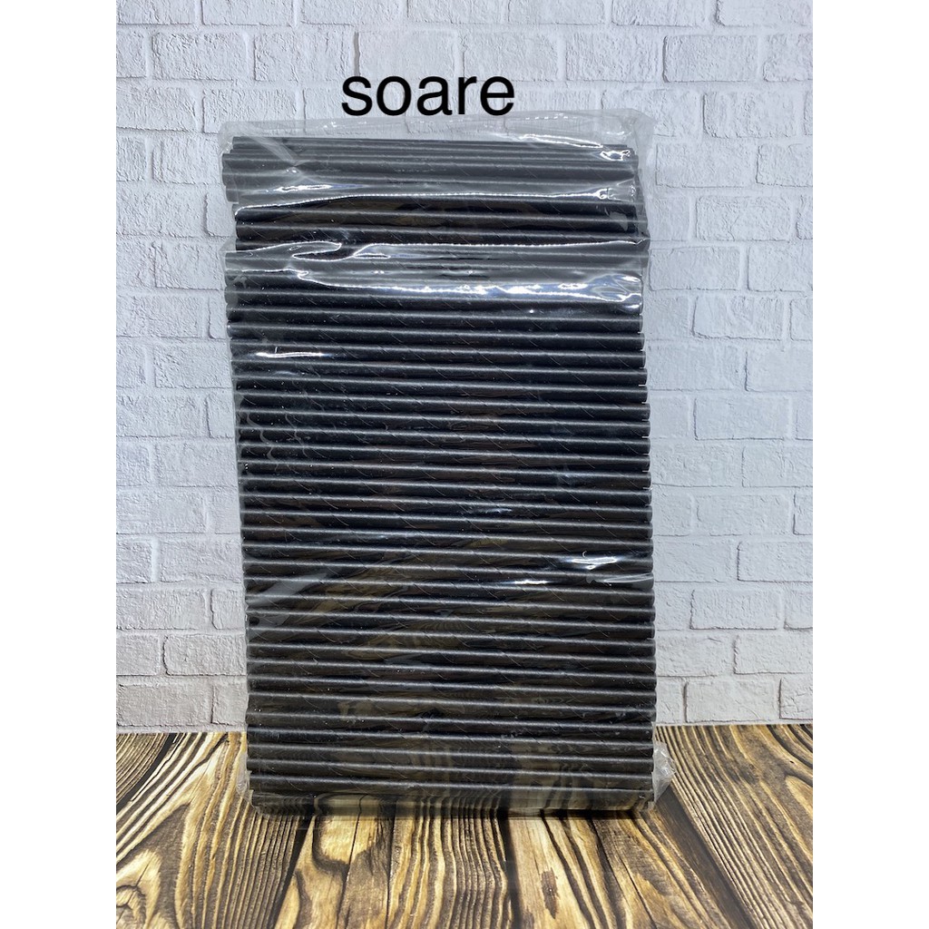 

Sedotan Kertas / Paper Straw 8x197mm isi 500/pack plain black