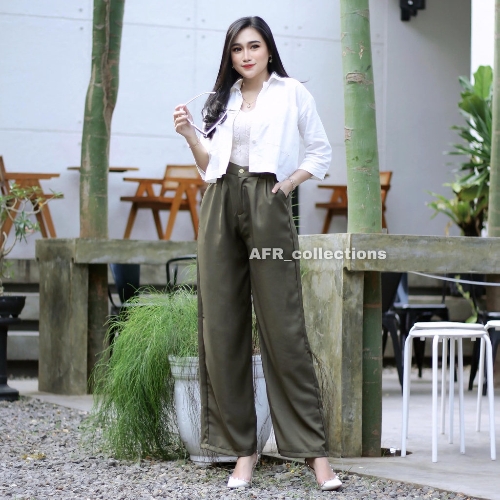 Loose Pants Trousers Wanita - Celana Kulot Wanita - Celana Anti Kusut - Celana Kantor Formal // Formal