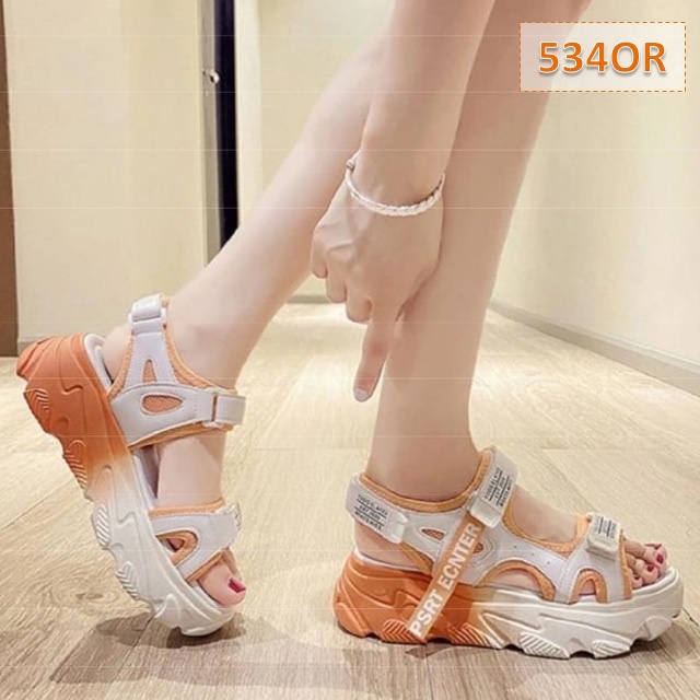 Sandal Anak Cewek Cowok Center Hitam Hijau Oren Pink (534)