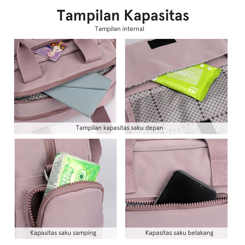 Hathin muii  tas selempang wanita colorful fox 0473 tas wanita nilon waterproof besar kapacity