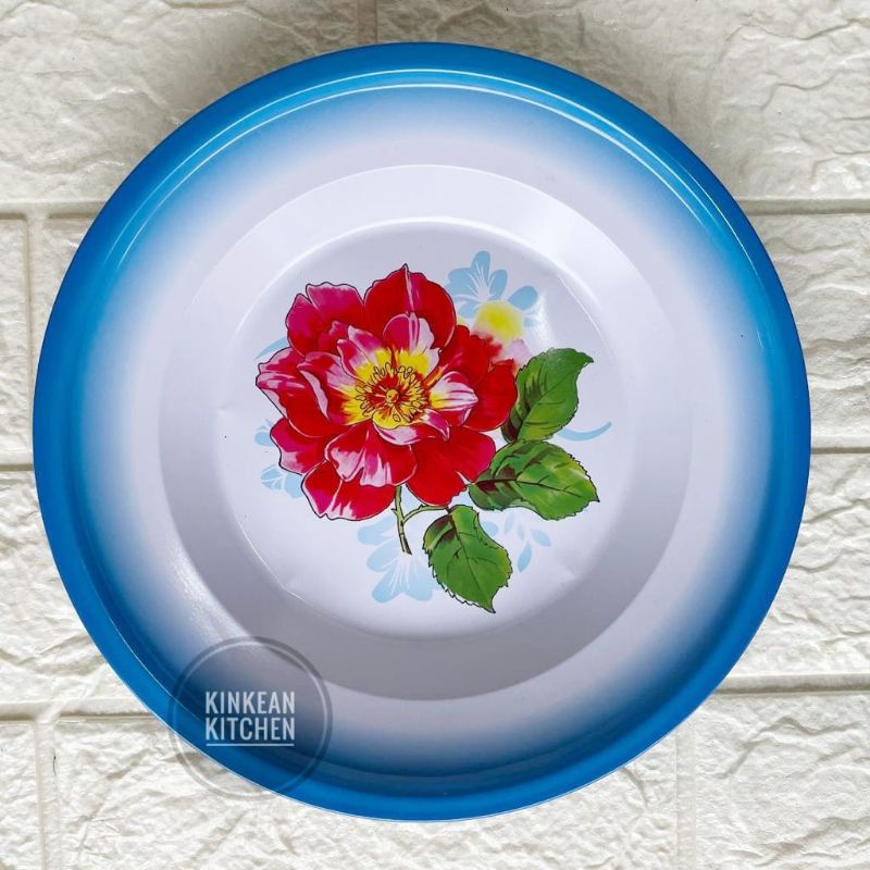 PIRING ENAMEL JADUL 22CM PIRING JADUL CANTIK/PIRING CANTIK MOTIF BUNGA MAWAR/PIRING