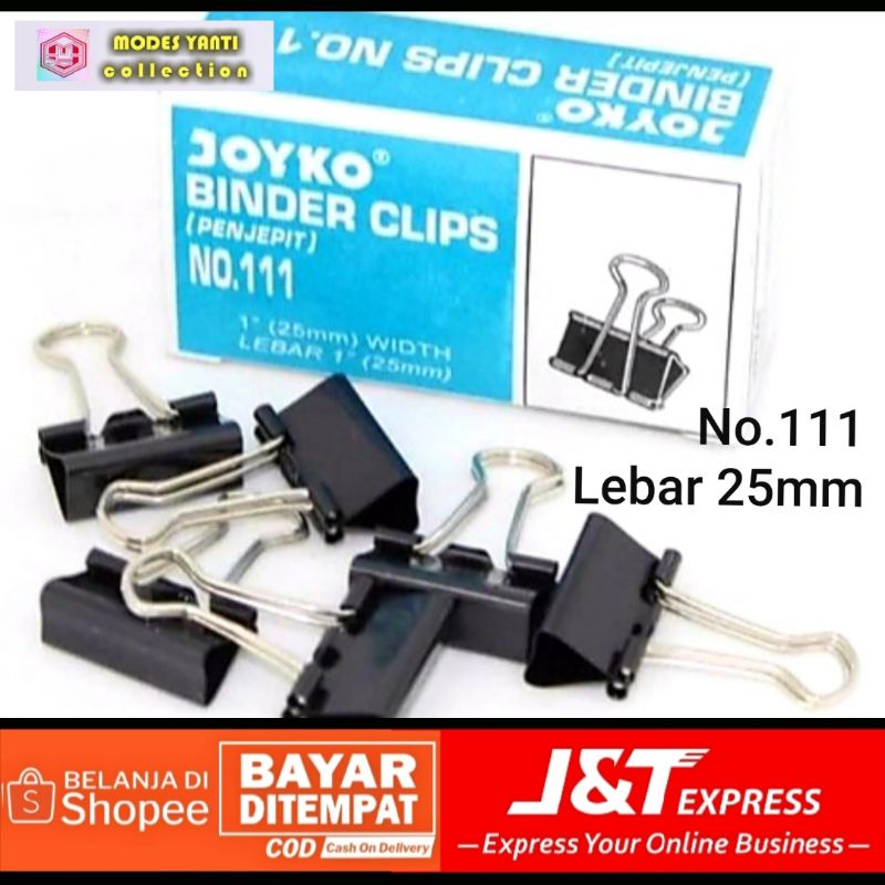 

Penjepit Kertas/Binder Clips JOYKO No.111 - Lebar 25 mm