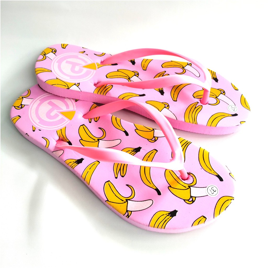 Sandal JEPIT WANITA motif banana sendal jepit Flat Banana 37/40