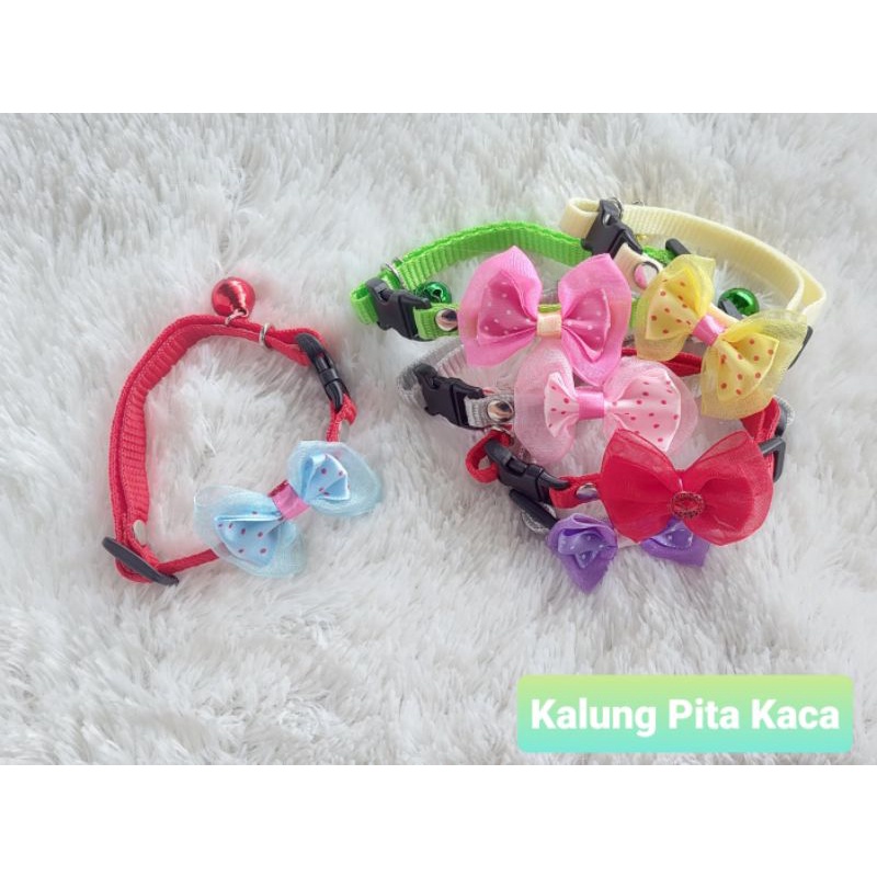 Kalung kucing pita kecil lonceng 14mm