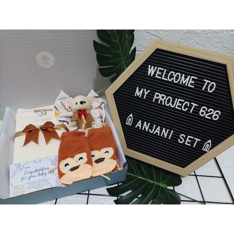 ANJANI SET | BABY HAMPERS BAYI GIFT KADO SET | PAKET LAHIRAN BAYI LAKI - LAKI PEREMPUAN UNISEX-CREAM