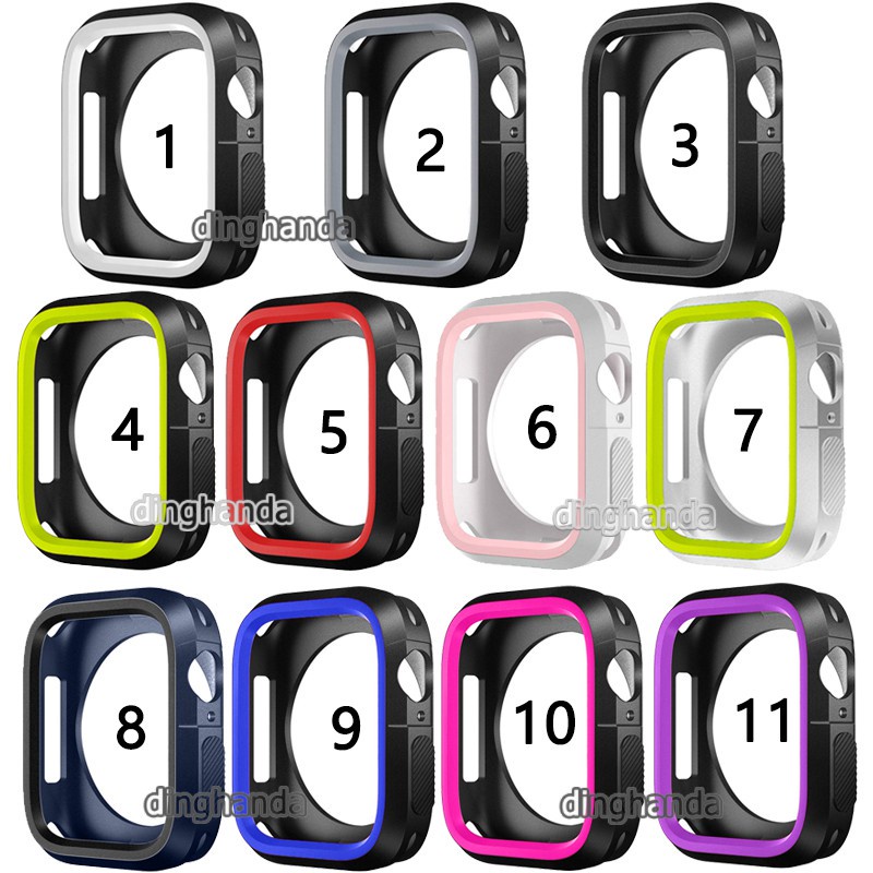 silicone case watch frame for apple watch series 2 3 4 5 6 7 se 38mm 42mm 40mm 44mm 41mm 45mm