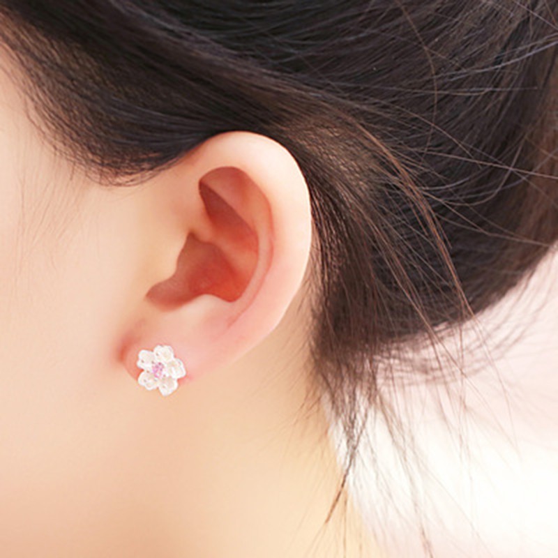 925 anting perak sterling anting-anting wanita dengan perhiasan fashion berlian