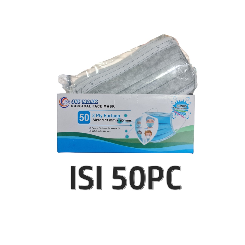 Masker Abu 3Ply JSP Izin KEMENKES Isi 50PC + BOX