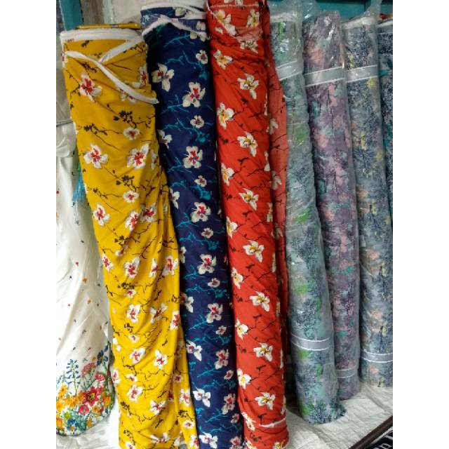 Kain Katun Rayon Motif 1mtr Shopee Indonesia
