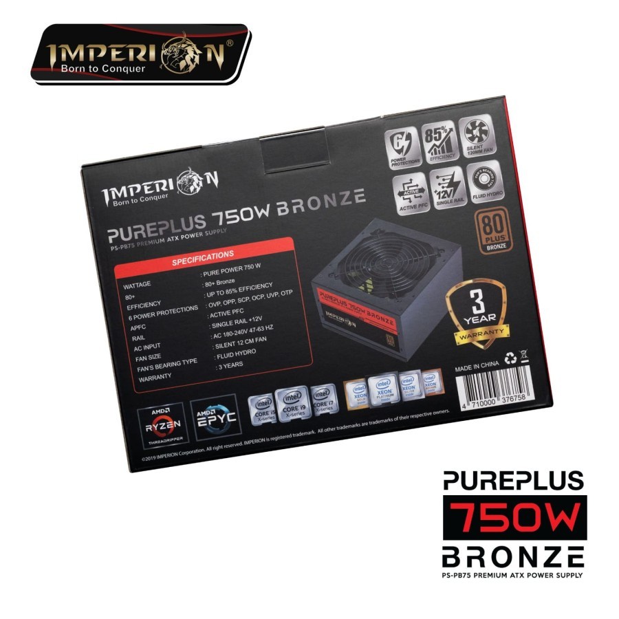 Power Supply Imperion Pureplus 750Watt 80+ Bronze PSU