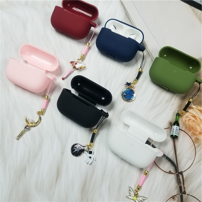 Casing Silikon Kompatibel Untuk Airpods Pro Bluetooth Earphone Case Box Soft Cover Dengan Charm Mewah