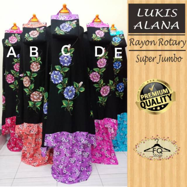 Mukena lukis/ mukena dewasa/ mukena jumbo/ mukena hitam / mukena aplikasi