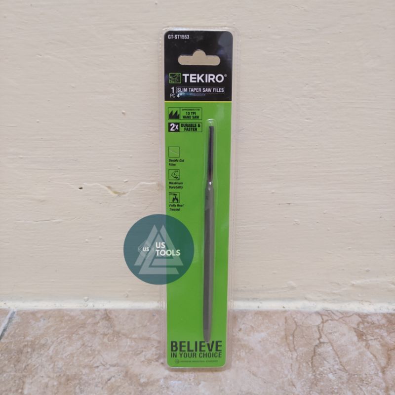 Tekiro Kikir Segitiga Slim Taper Slim Files 4&quot; Inch kikir gergaji besi