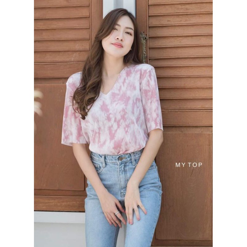 Atasan/blouse wanita import Mytop bangkok bahan katun plisket premium
