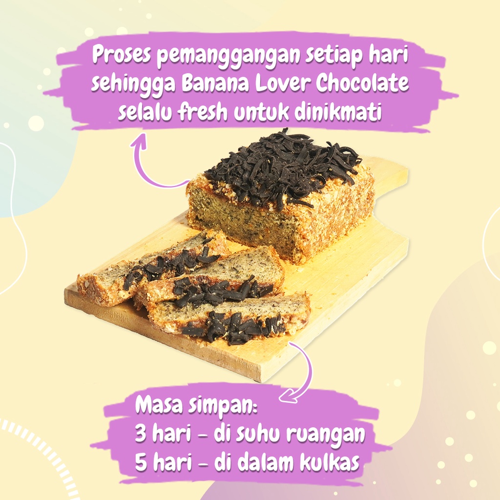 Banana Lover Chocolate Delicute - moist Banana Cake + taburan Cokelat