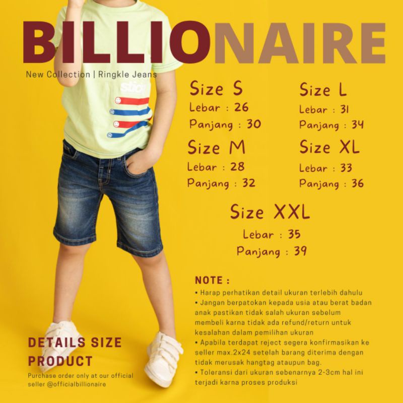 Celana Jeans Anak Ringkle Billionaire