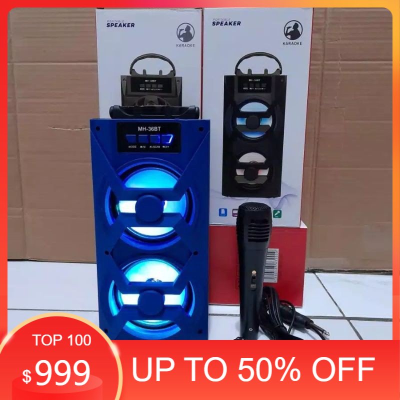Salon Speaker Bluetooth MH 36BT Bonus Mic/Speaker Karaoke MH-36BT SUPER BASS
