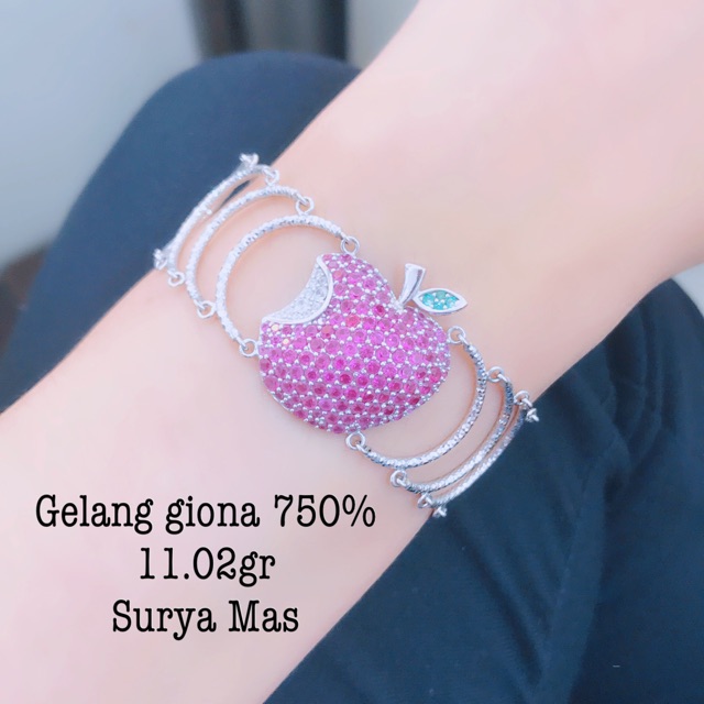 Gelang giona apel emas 750%