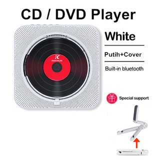 Portable Bluetooth 5.0 DVD / CD Player, Wall-Mounted DVDs Player, Dual Pull Switch, Music Player Dukunga, dengan Remote