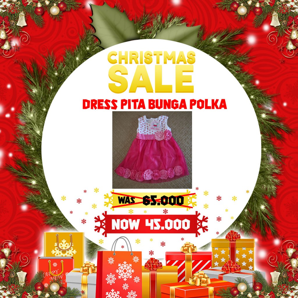 Dress Pita Bunga Polkadot / Dress Bayi / Dress Anak Perempuan