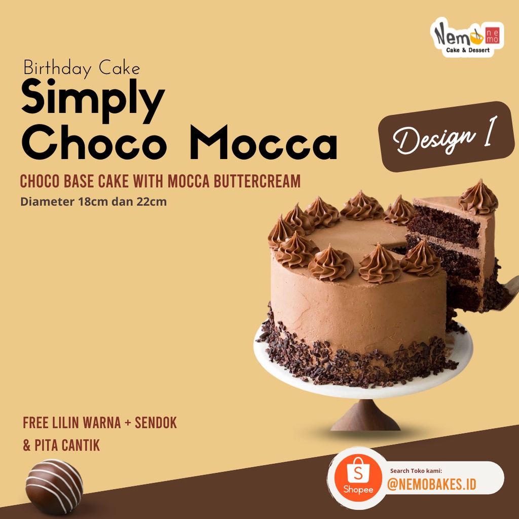 

SIMPLY CHOCO MOCCA BIRTHDAY CAKE /KUE MOCCA ULANG TAHUN BY NEMOBAKESINDONESIA