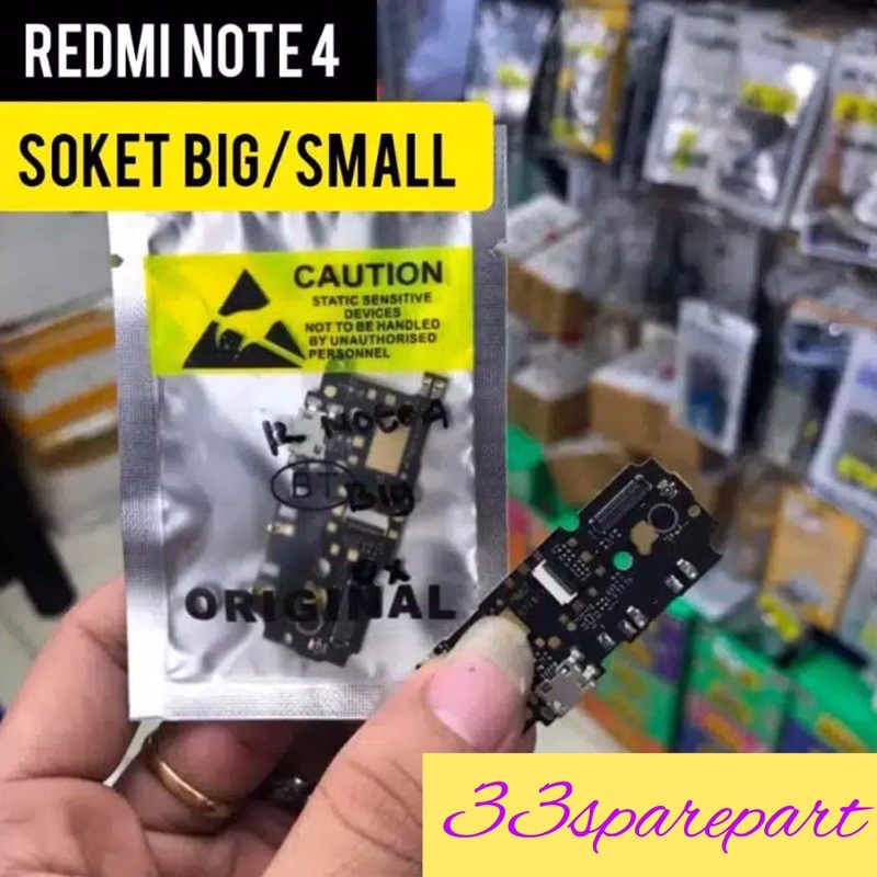 FLEXIBLE CHARGER/PCB XIAOMI REDMI NOTE 4 MEDIATEK SOKET BIG/SMALL ORIGINAL