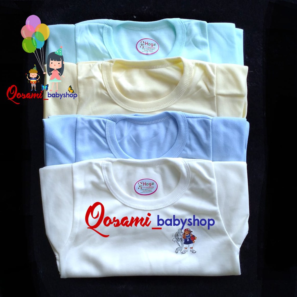 HOGA 4 pcs Kaos Oblong Pendek Bayi Polos All Size SNI